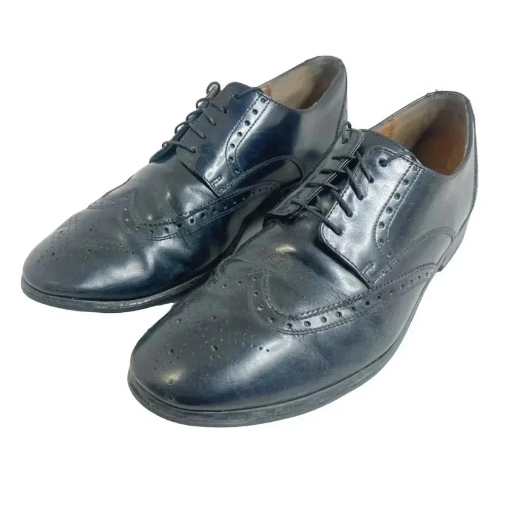 Florsheim Brookside Black Leather Wingtip Oxford Men's Size 10 - Picture 2 of 11